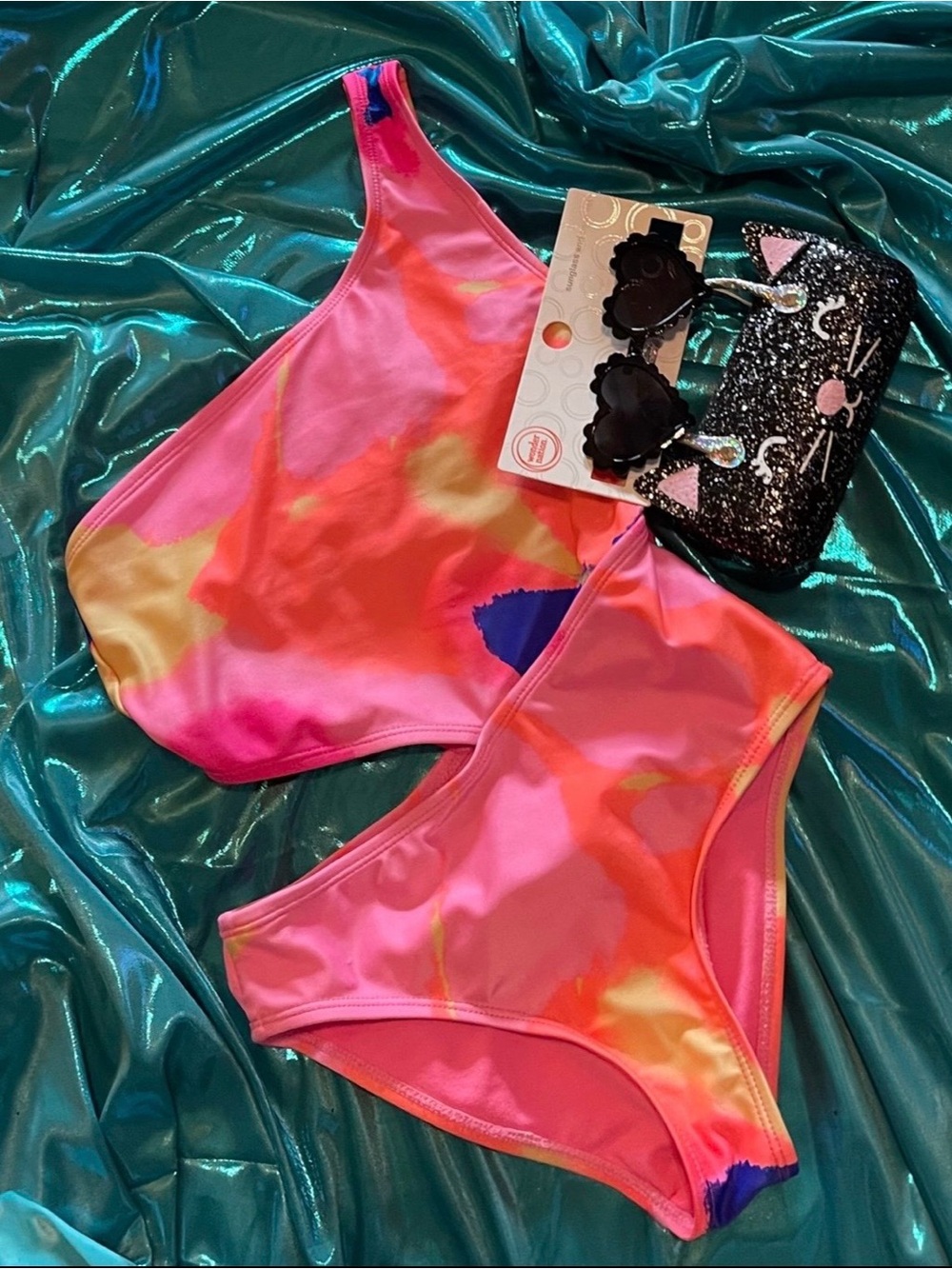 Neon Pink Tie-Dye Bikini Set